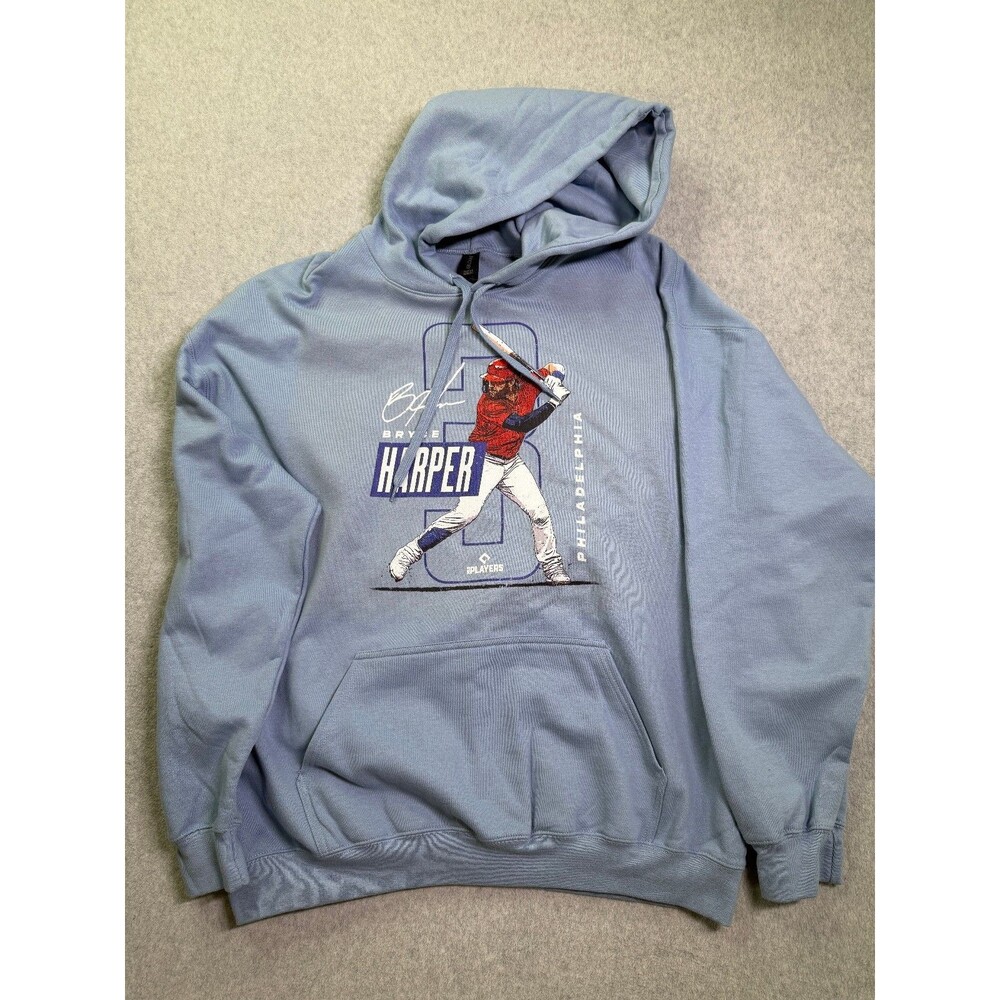 Bryce Harper Philadelphia Phillies Hoodie XL Blue MLB Players Graphic Pullover - Picture 1 of 5